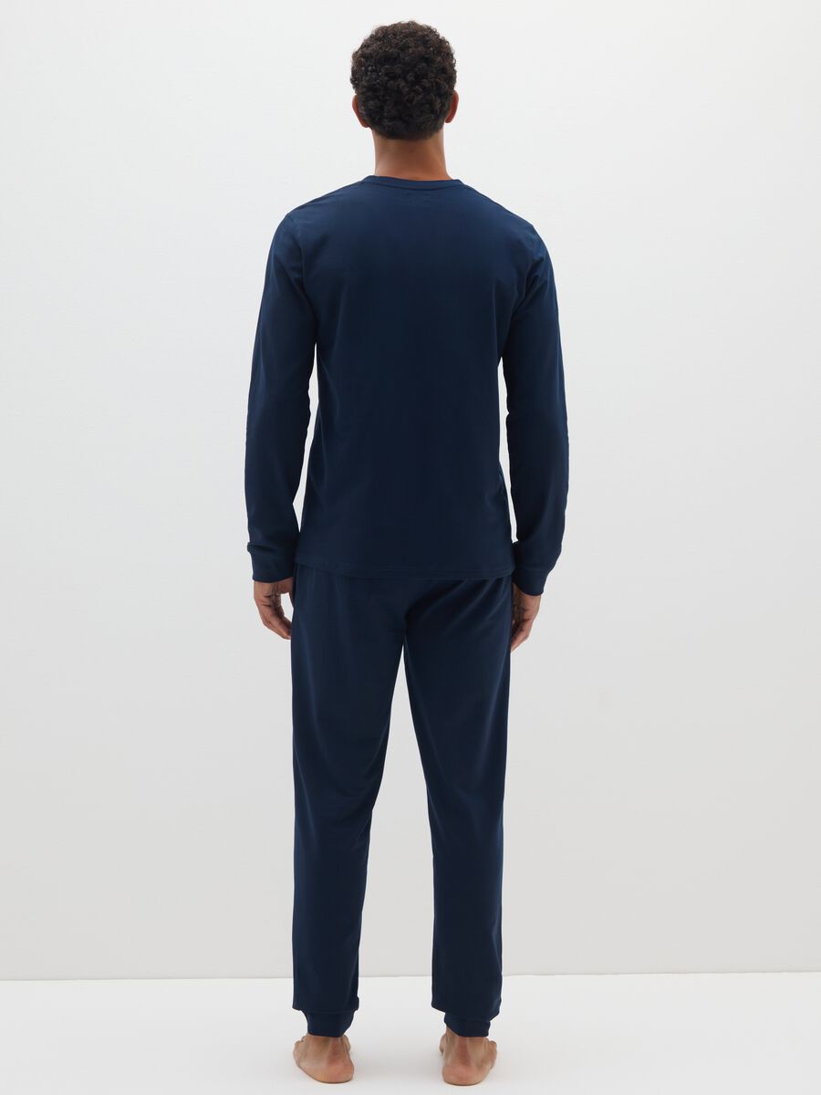 Pigiama in puro cotone blu regular fit_2