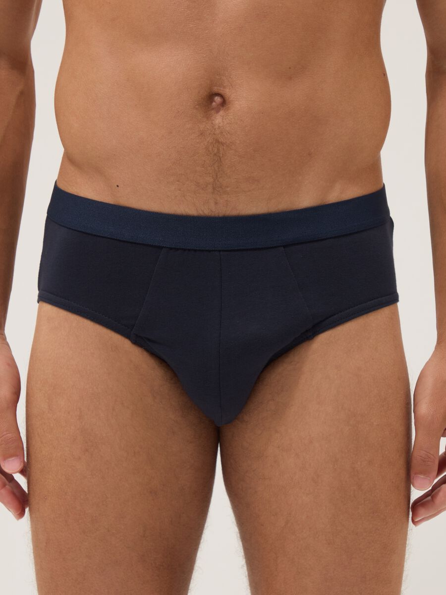 Tripack di slip blu in cotone organico_1