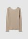 Beige pure cotton regular fit jumper_4