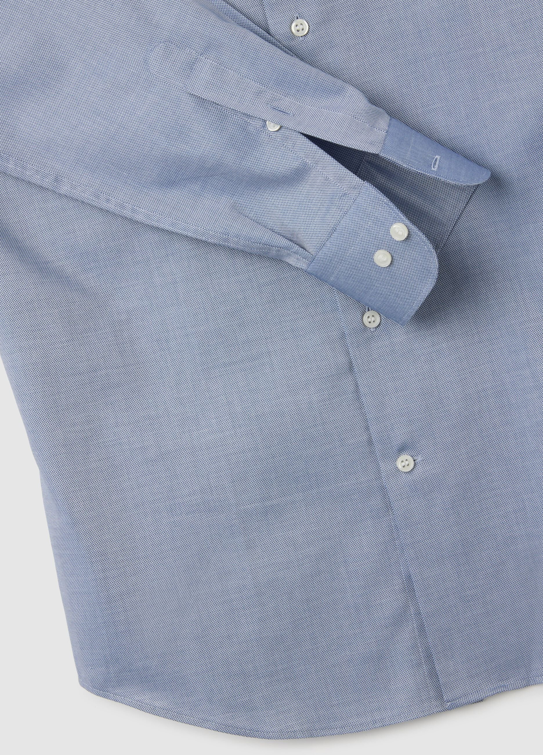 Men's pure cotton light blue slim fit shirt