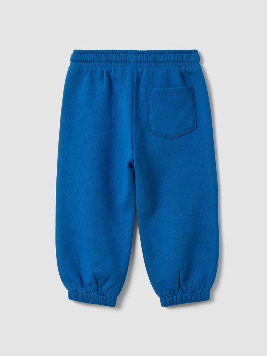 Pantaloni jogger blu in puro cotone organico_1