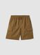 Boys&rsquo; brown stretch cotton cargo shorts, comfort fit_3