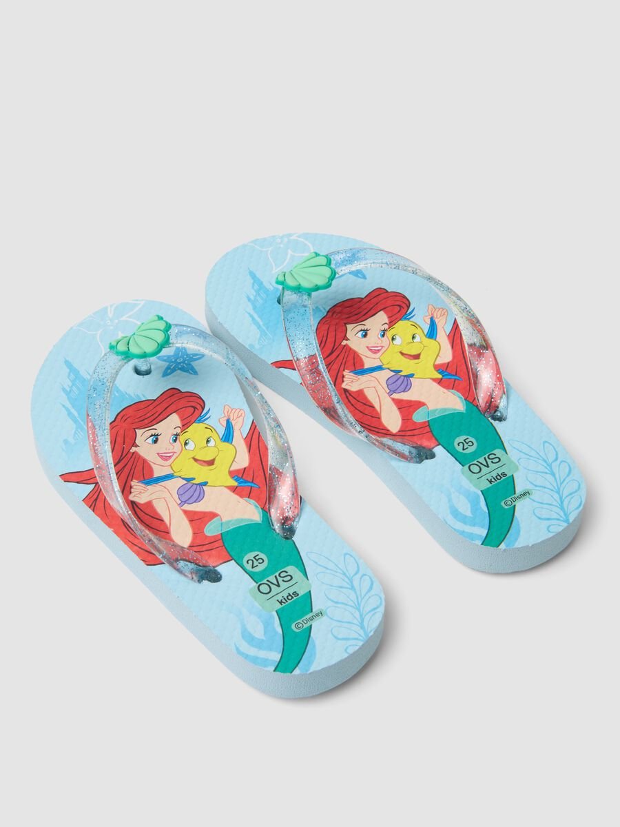 Blue beach flip-flops with Ariel graphic_2