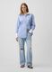 Light blue pure cotton striped shirt with contrast turn-up cuffs_1