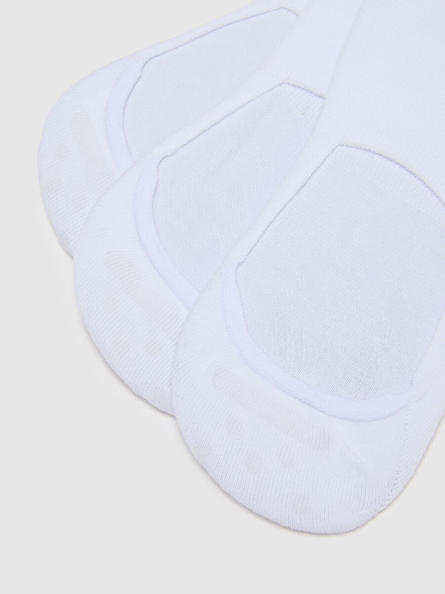 White Invisible Cotton Blend Socks Tripack_2