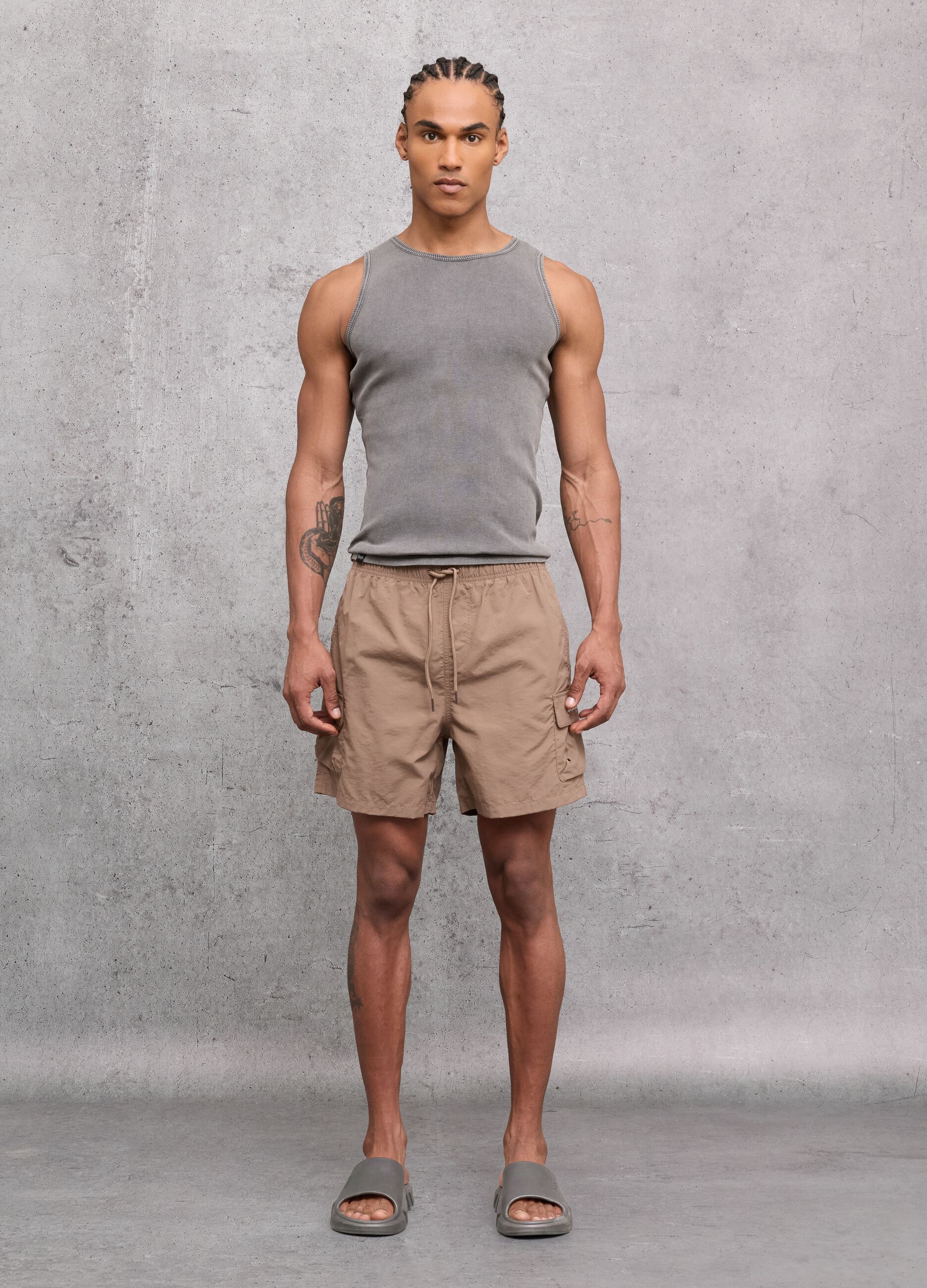 Mocha Cargo Swim Shorts