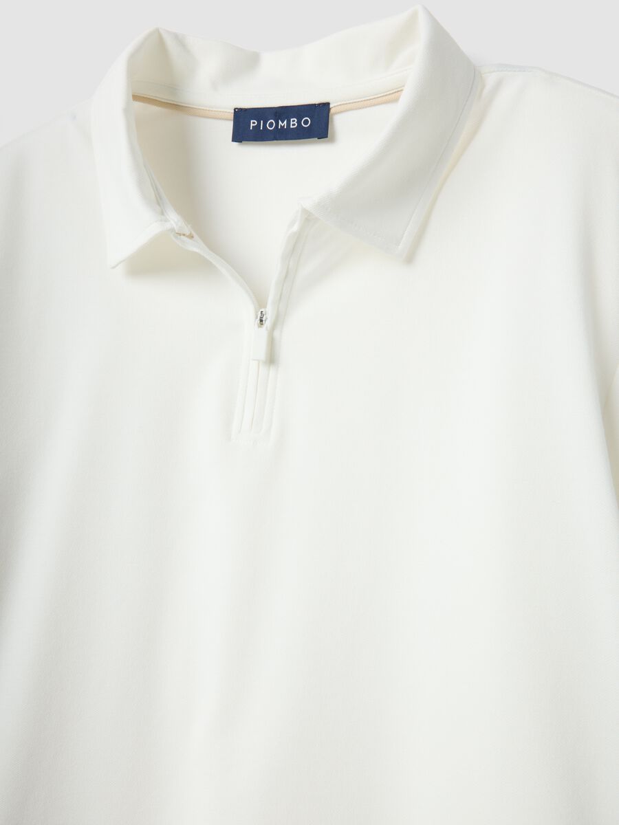 White Stretch Cotton Short Sleeve Polo Regular Fit_5
