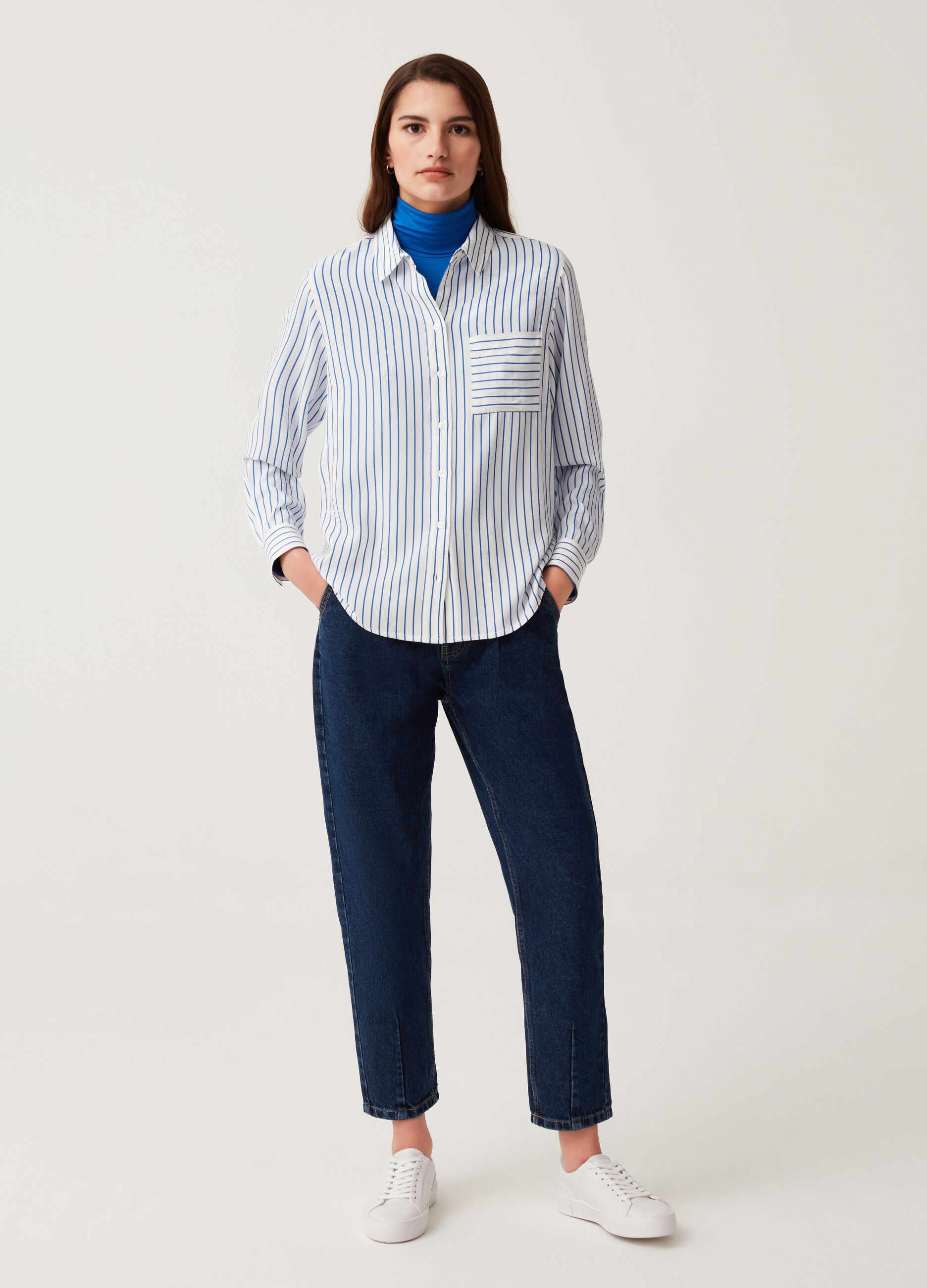 Camicia in viscosa sostenibile con tasca_3