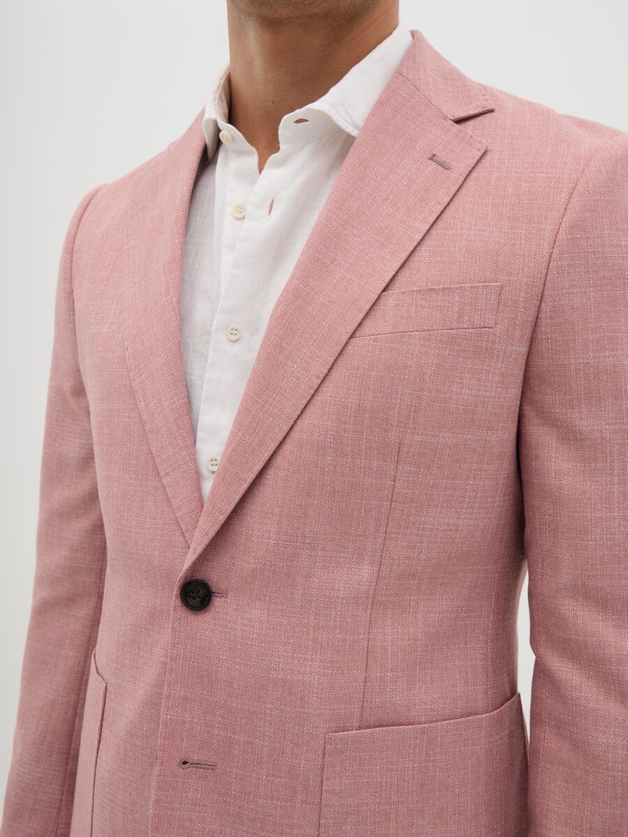Pink slim-fit single-breasted blazer_2