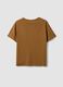 Brown pure cotton T-shirt with front print, regular fit_1