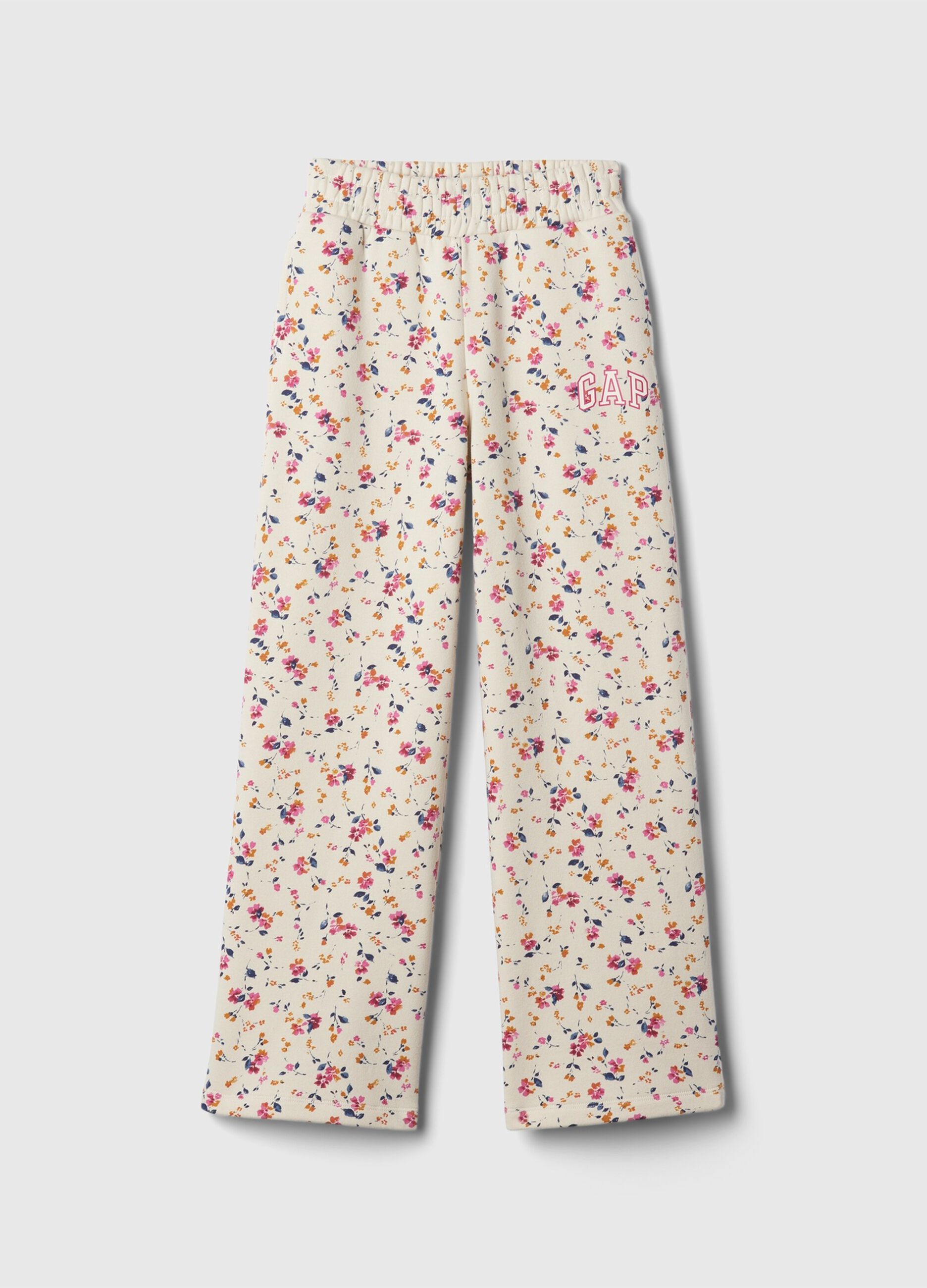 Wide-leg joggers with logo embroidery