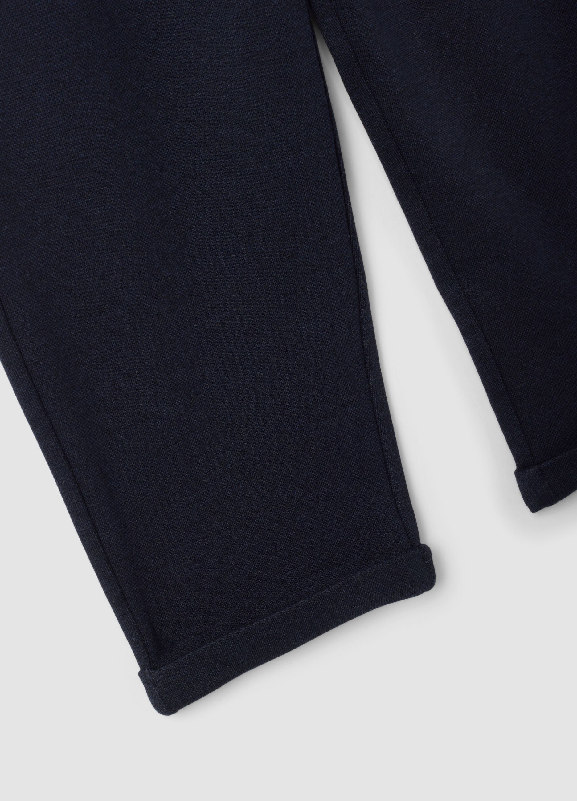 Pantaloni blu in viscosa e lyocell elasticizzato regular fit per bambino