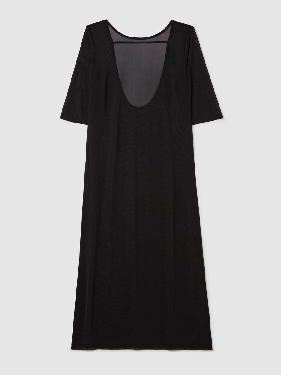 Long black beach cover-up dress_4
