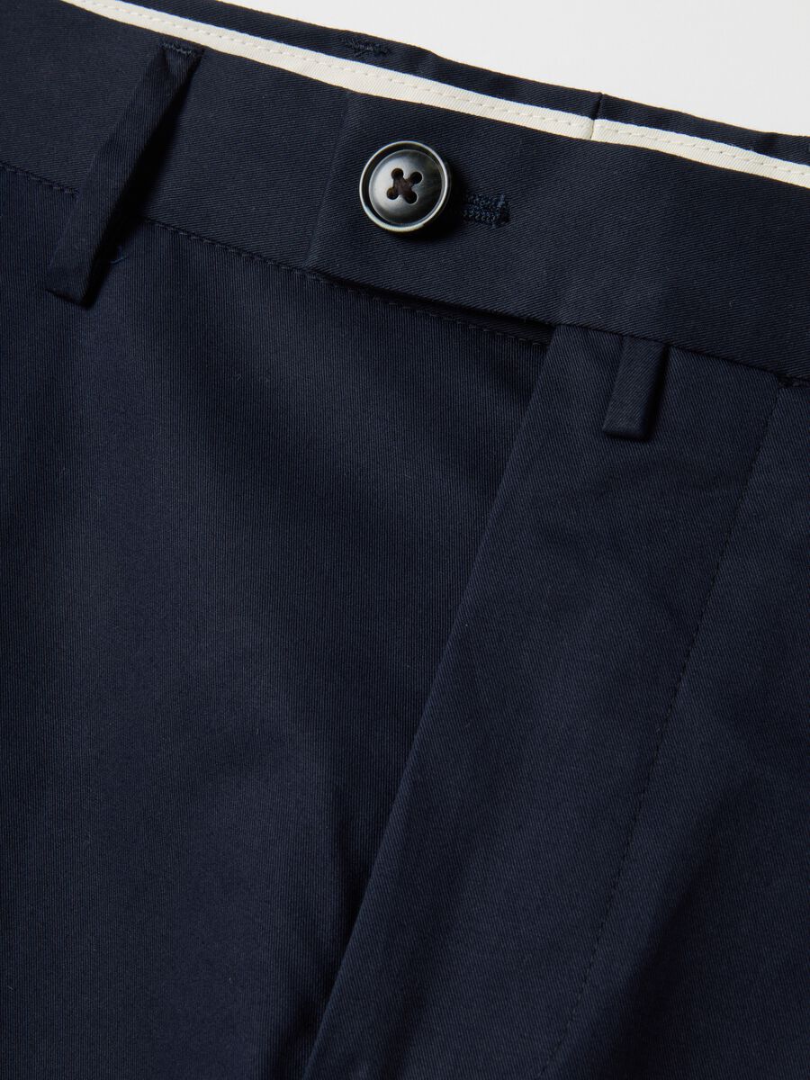Pantaloni in cotone elasticizzato blu regular fit_5