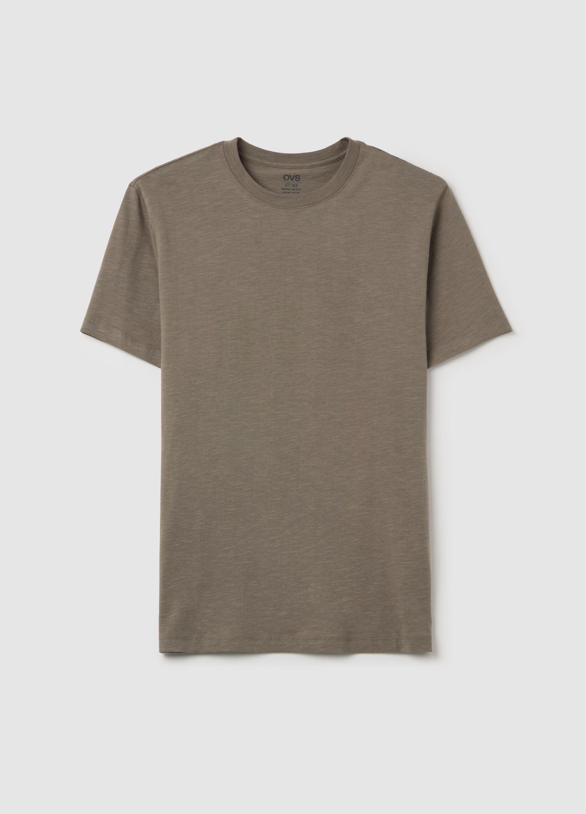 T-shirt in slub cotton with round neck