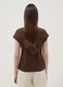 Brown pure cotton T-shirt with cut-out detailing_3