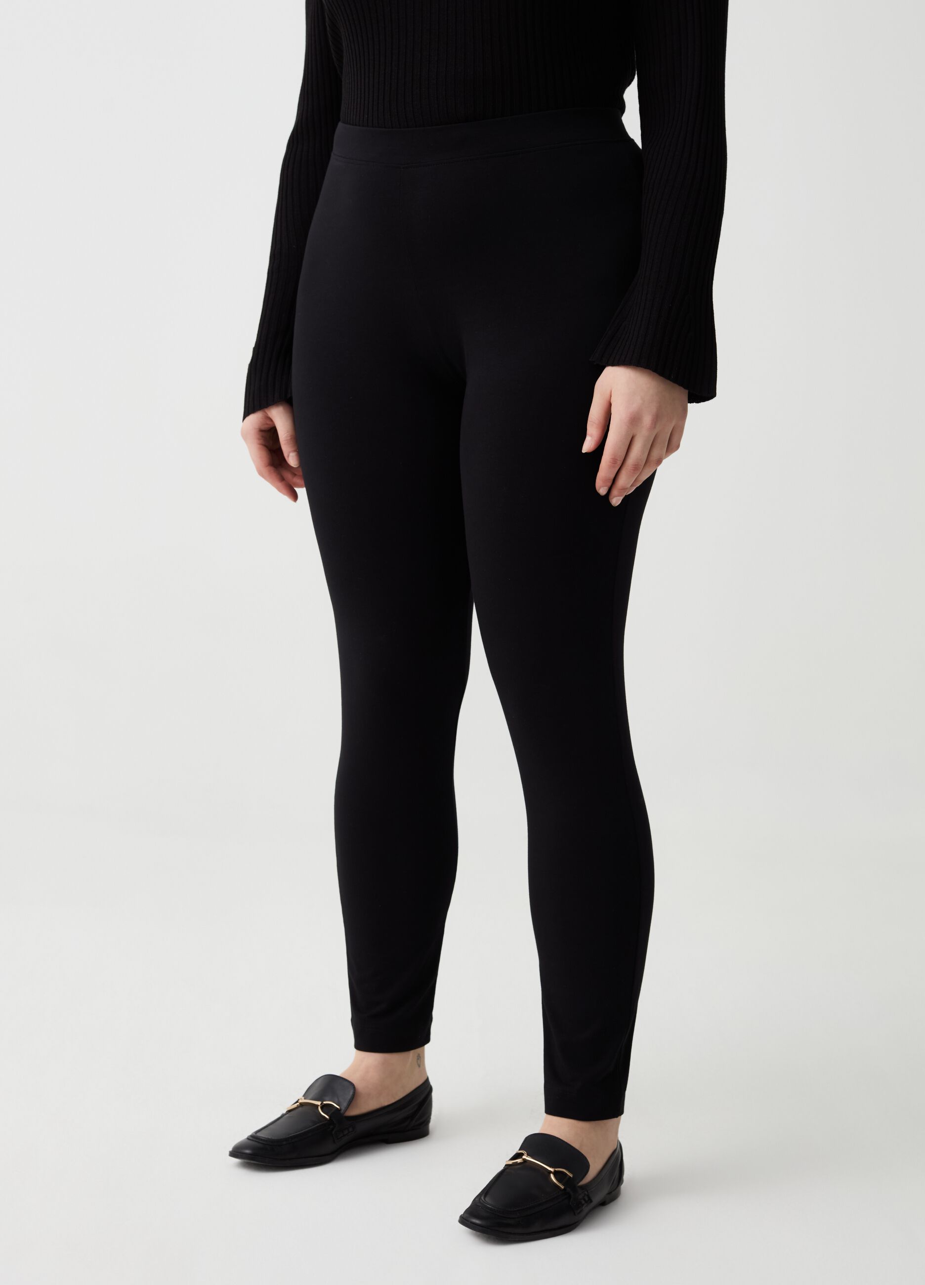 Curvy stretch cotton leggings