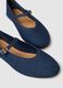 Blue Ballet Flats with Adjustable Strap_2