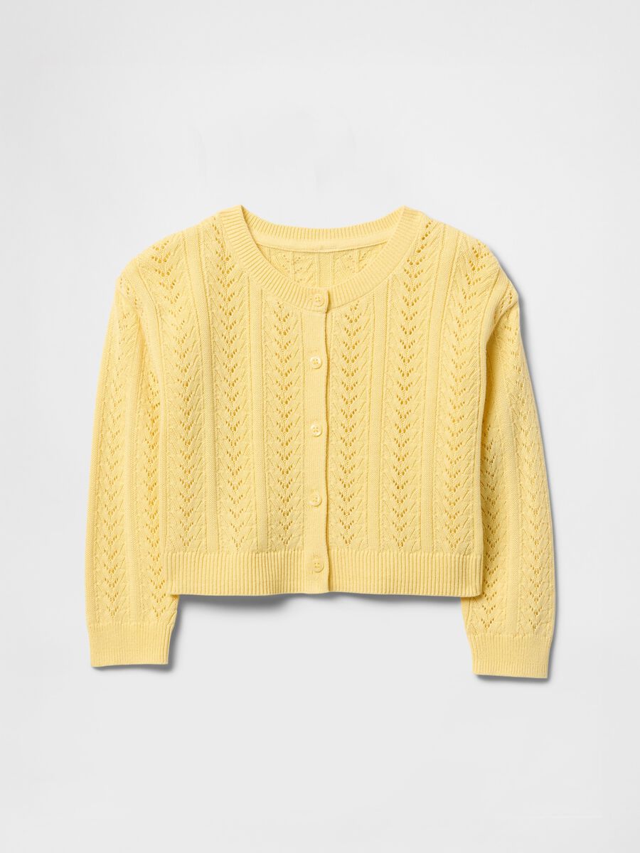 Cardigan in maglia traforata_1
