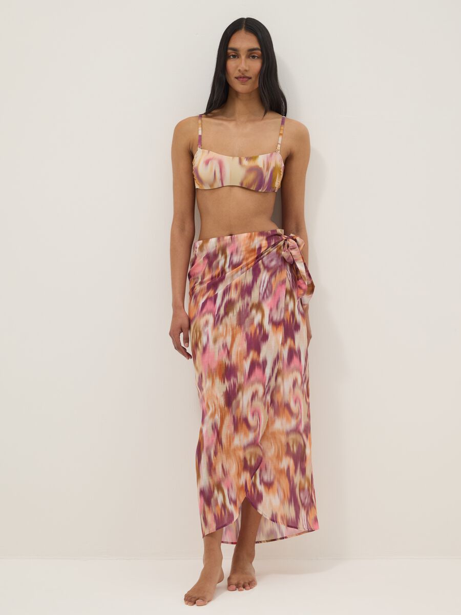 Long multicolour patterned sarong_0