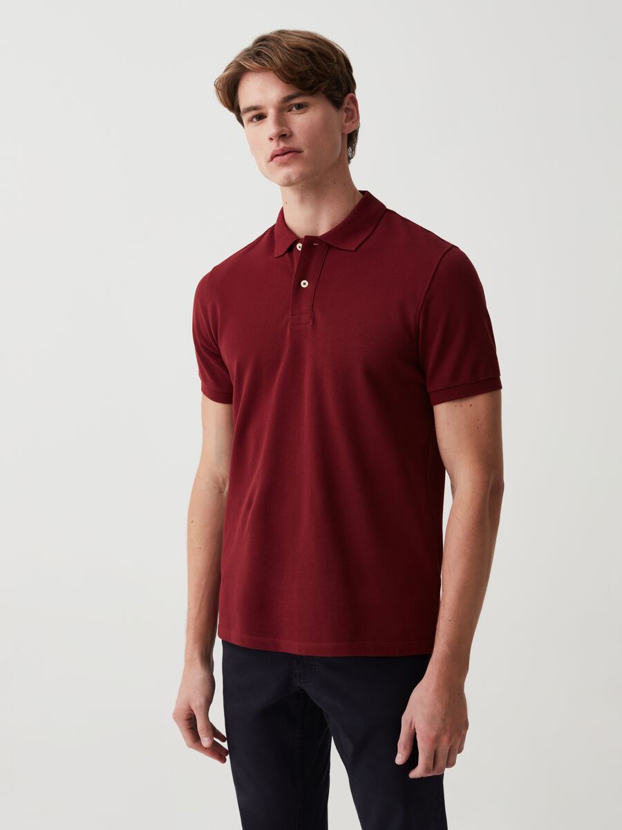 Organic cotton pique polo shirt_0