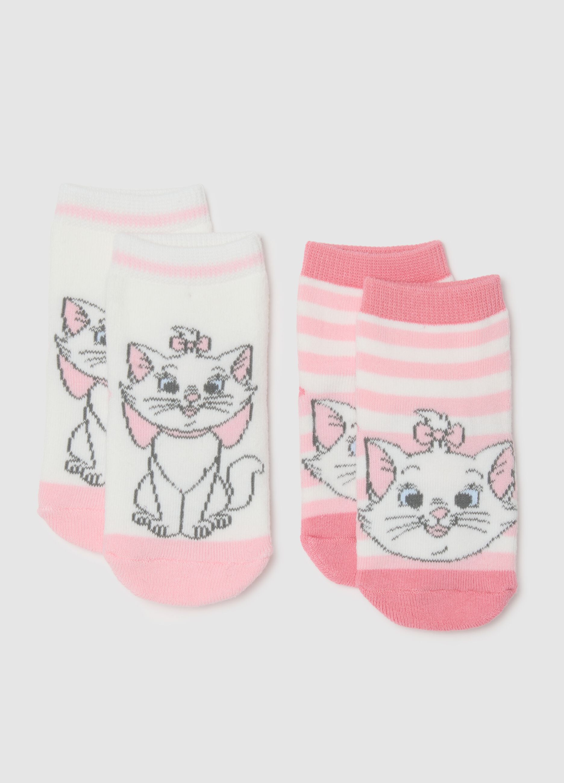 Two-pack baby girl cotton blend multicolour stretch socks