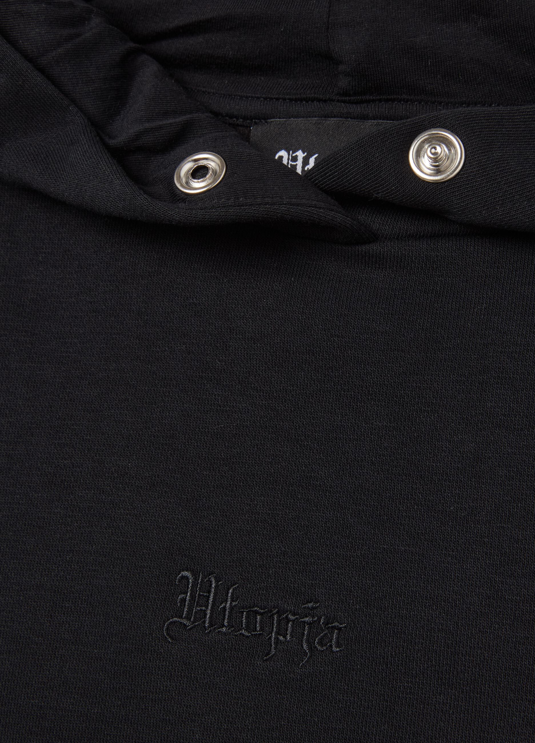 Crop Cargo Hoodie Black