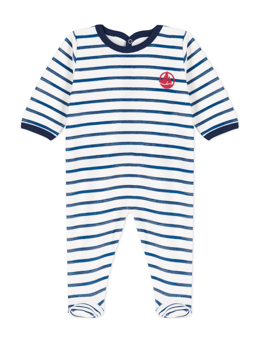 Chenille onesie with many stripes_0