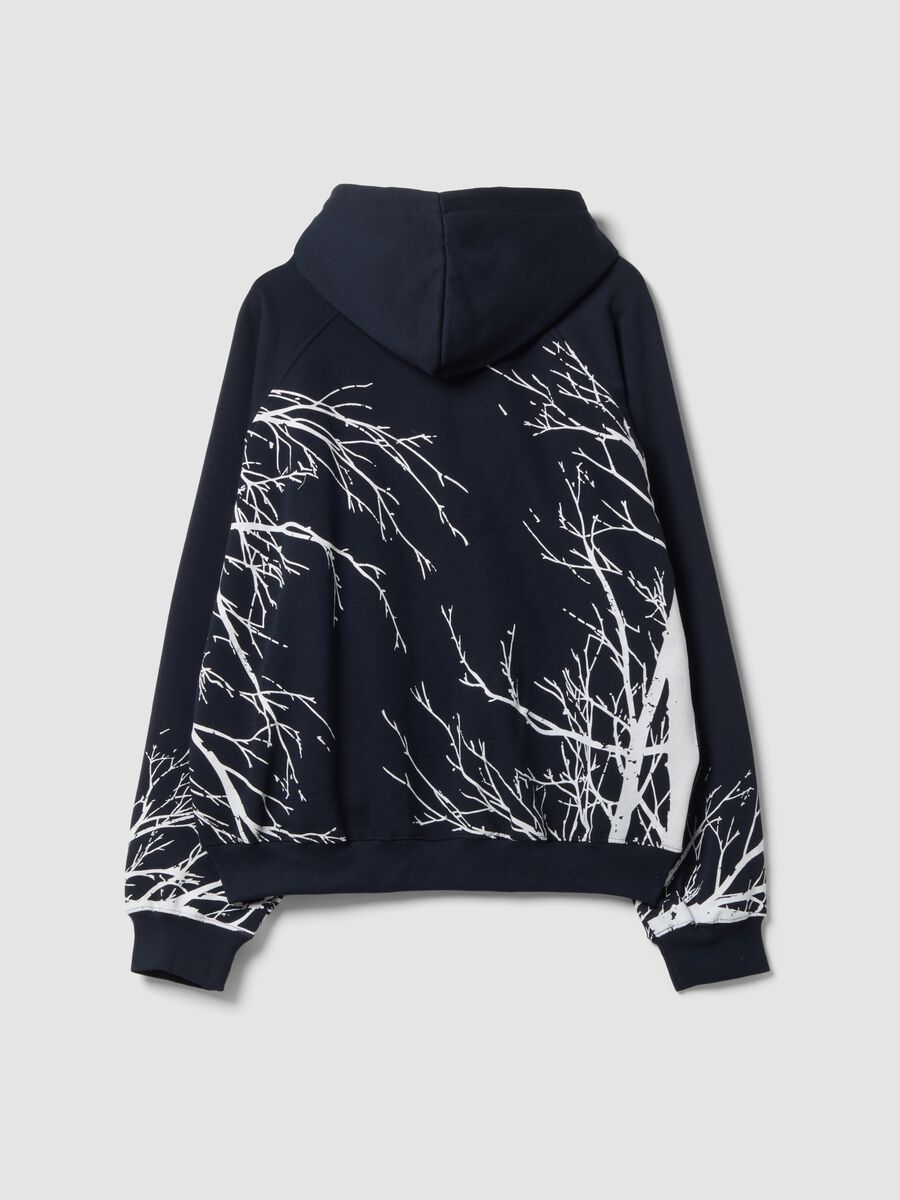 Black cotton-blend hoodie with graphic print_2