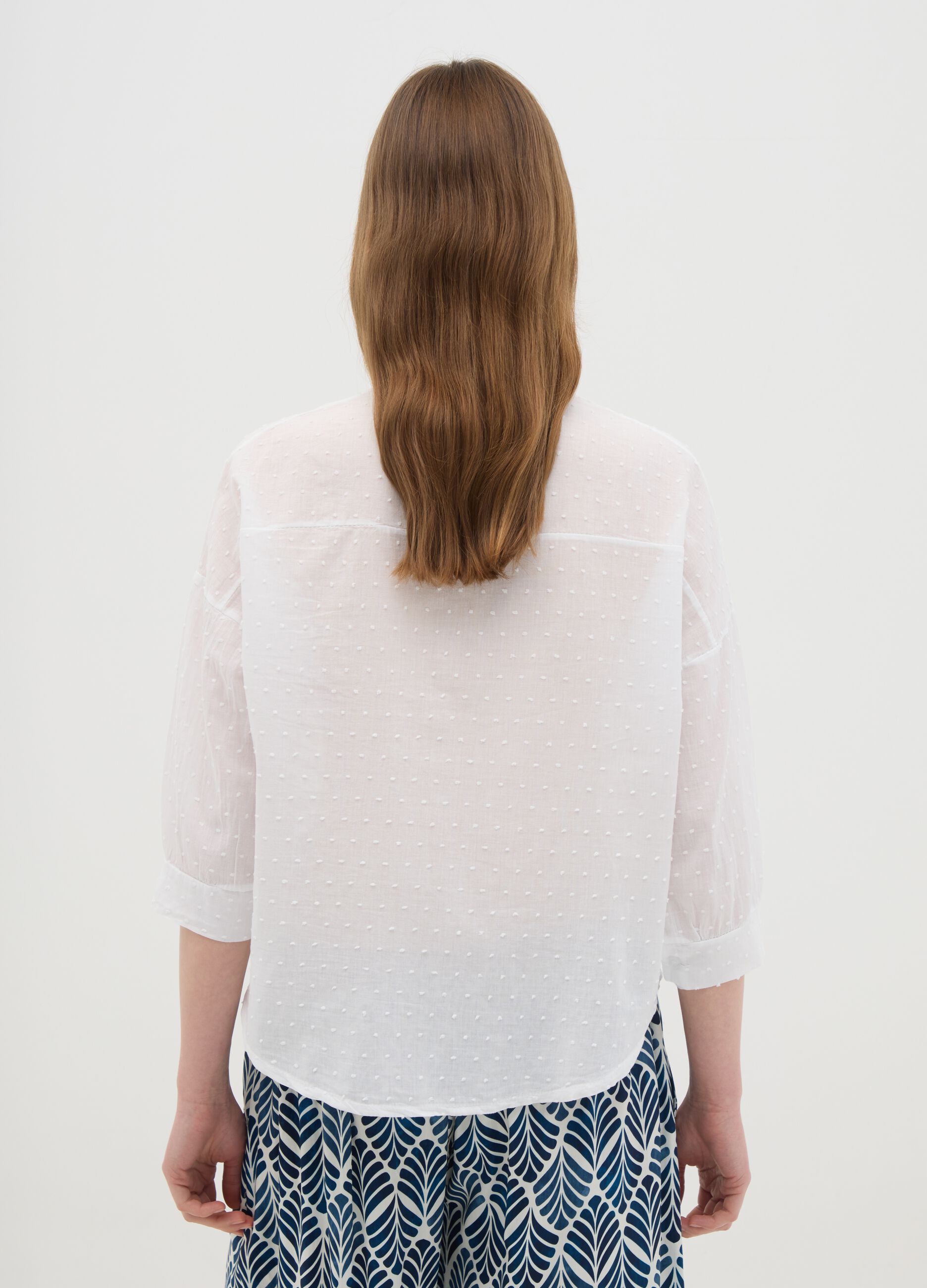 Women's white regular fit pure cotton shirt