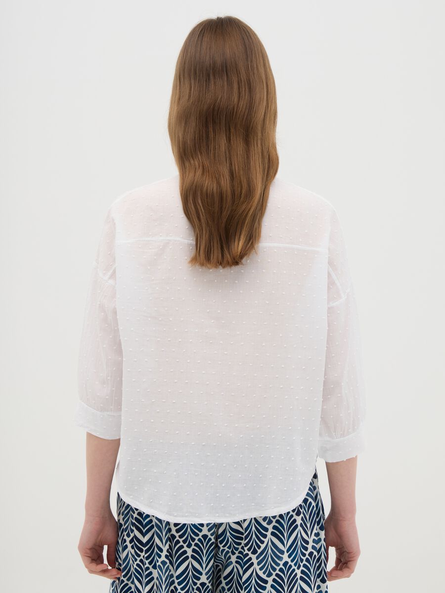 Women's white regular fit pure cotton shirt_3