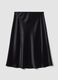 Black satin midi skirt in stretch fabric_6