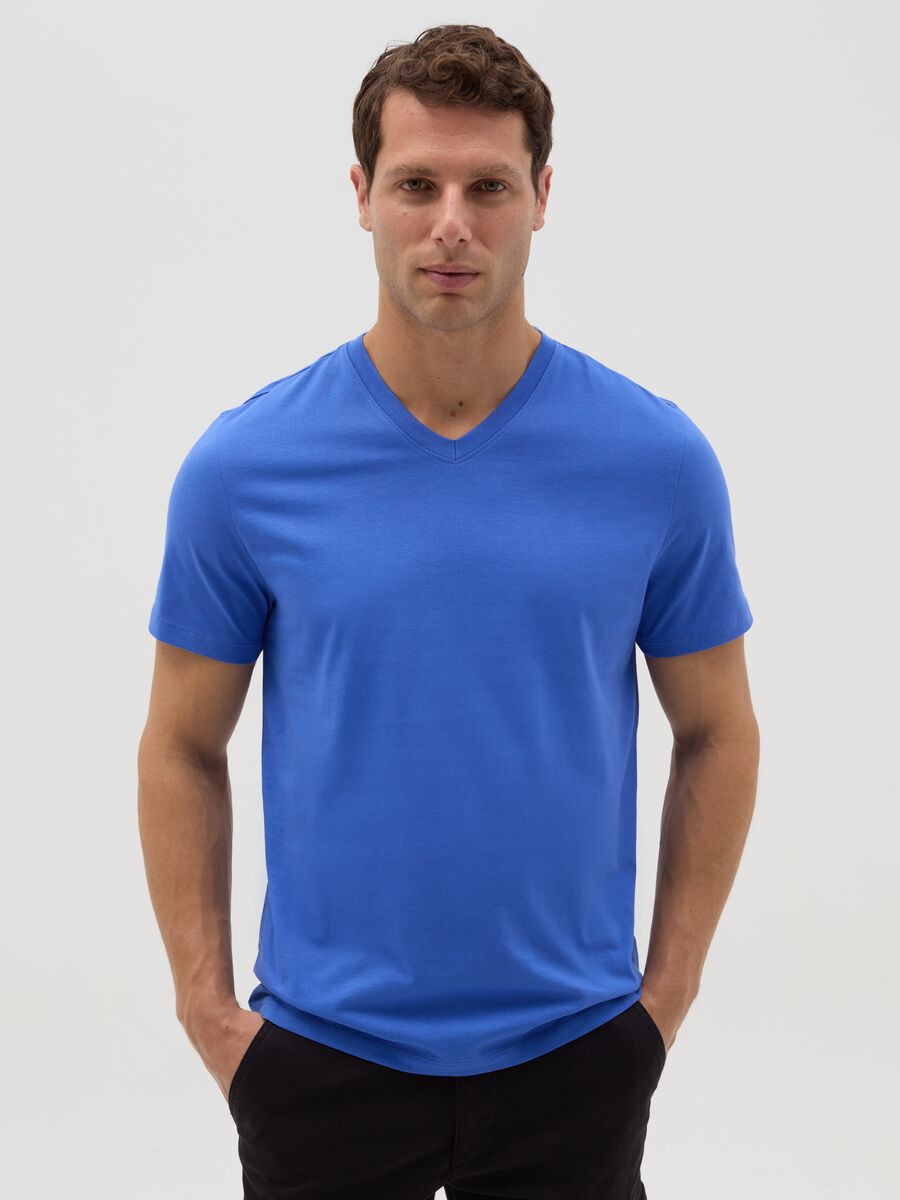 Organic cotton T-shirt with V neck_0