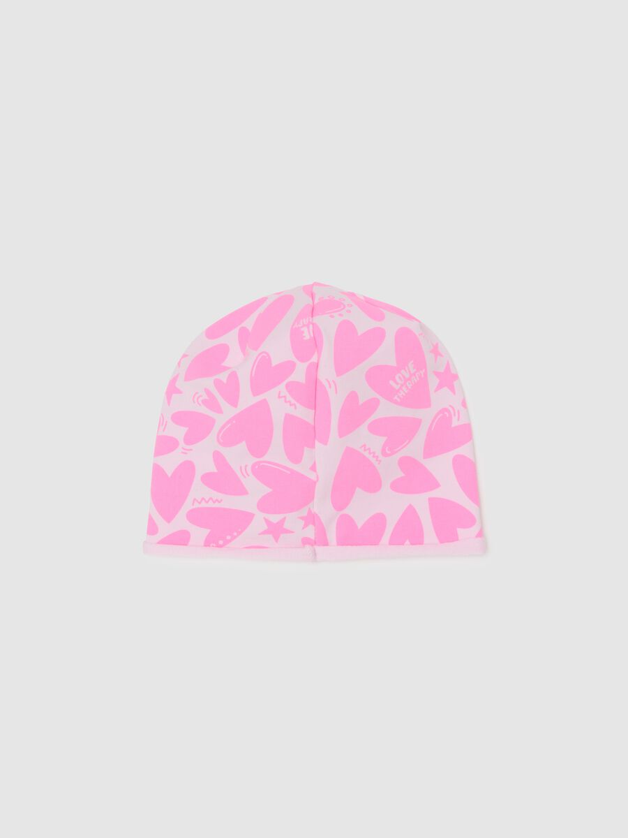 Cappellino da ragazza in cotone multicolor elasticizzato_1