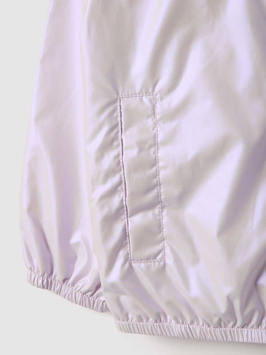 Girl's metallic purple jacket, regular fit with zip and hood_2