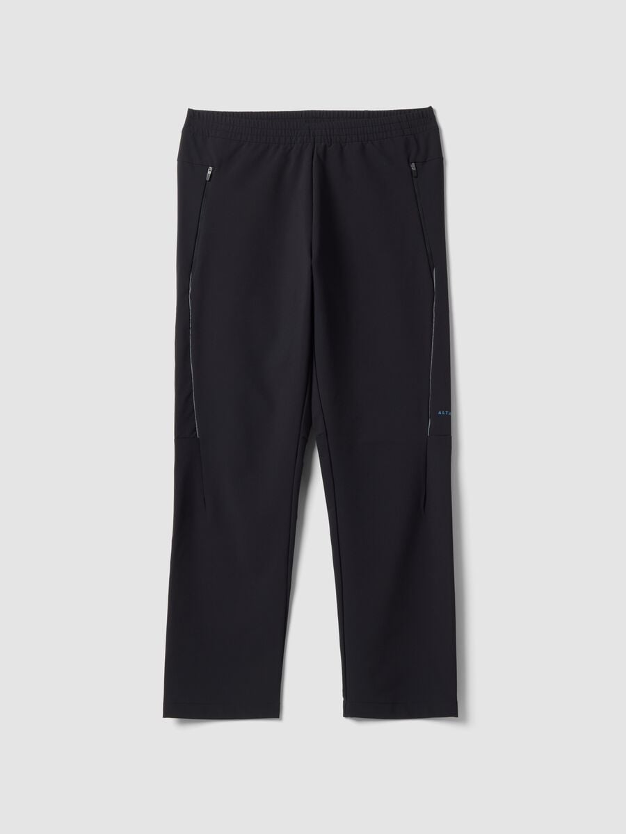 Pantaloni running neri in tessuto elasticizzato Easy Dry ALTAVIA_4