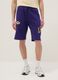Purple cotton blend shorts with Los Angeles Lakers prints_1