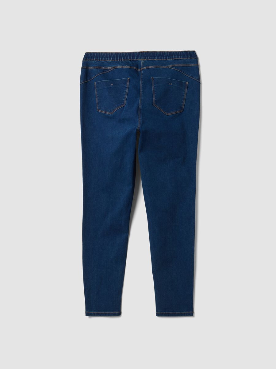 Jeggings blu skinny in cotone e viscosa elasticizzata_1