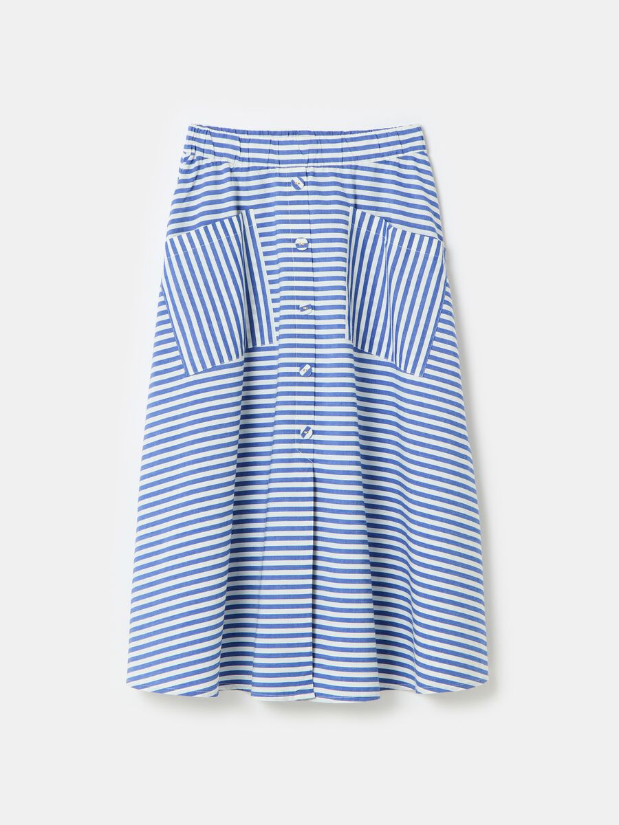 Midi full skirt with striped print_4