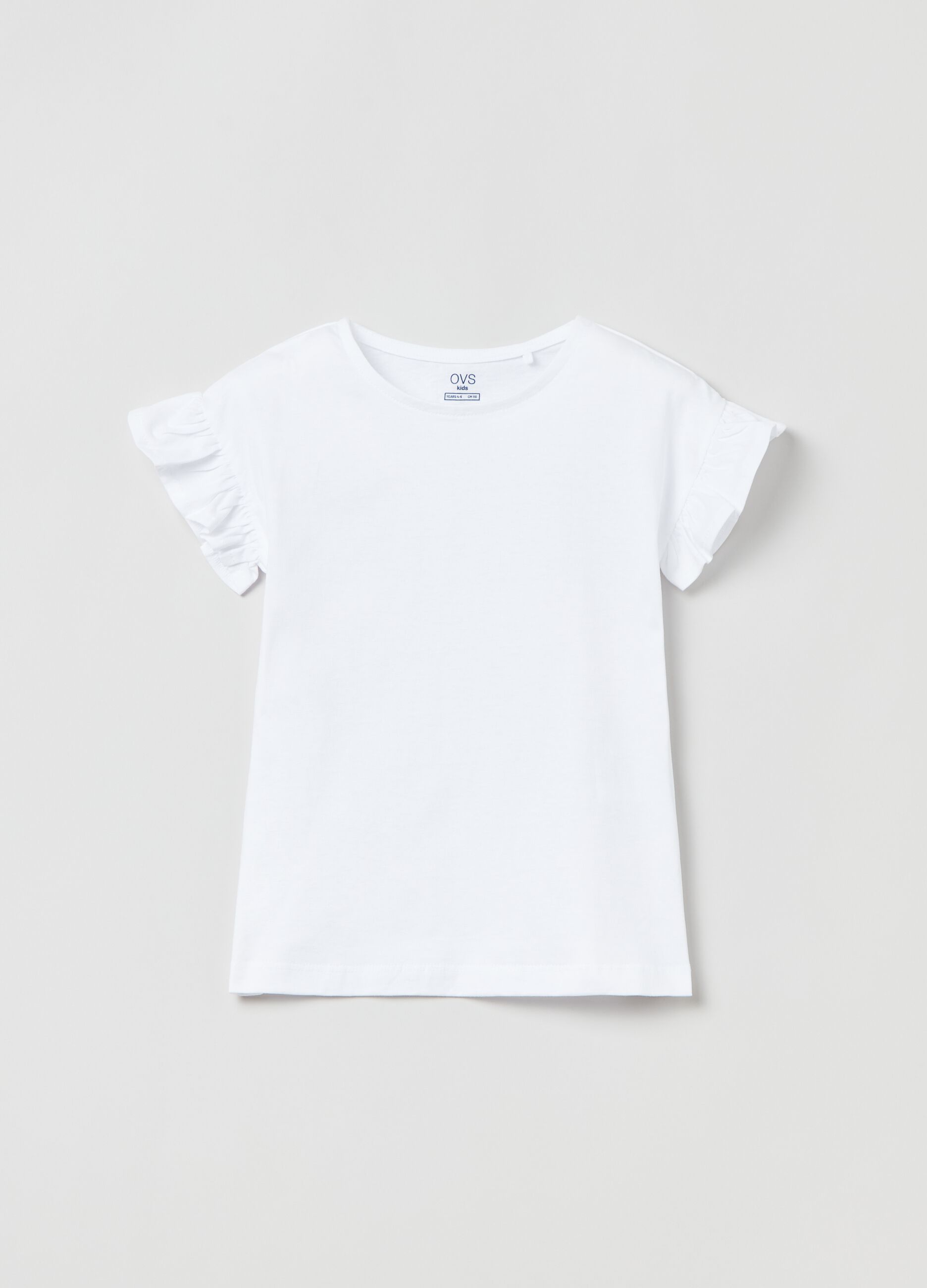 T-shirt in cotone con volant