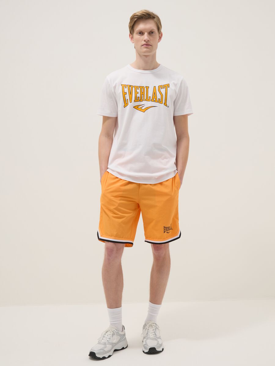 White pure cotton T-shirt regular fit with Everlast logo_1