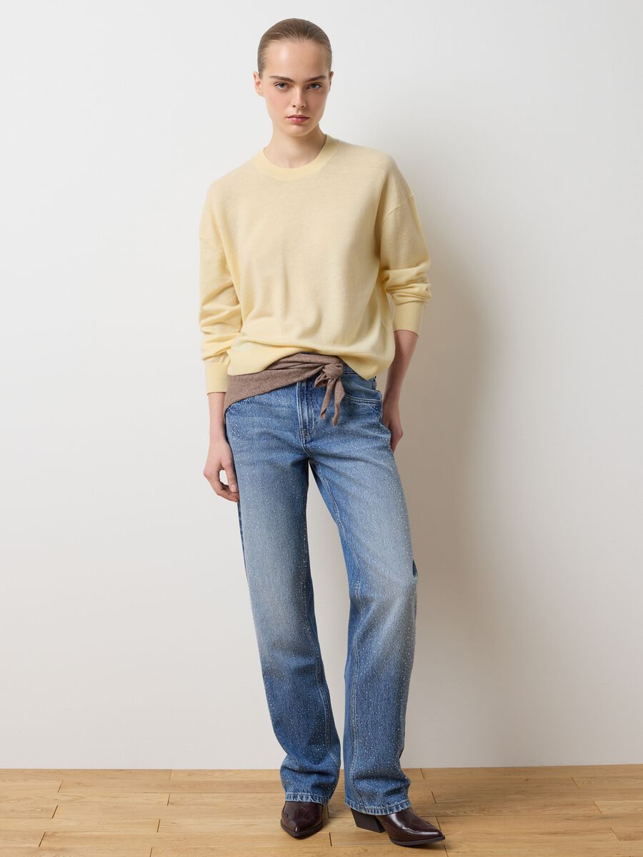 Blue Denim Pure Cotton Baggy Jeans_0