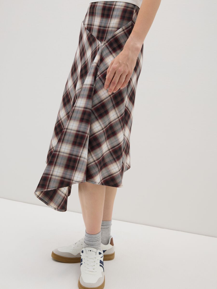 Multicolour check pencil skirt_3