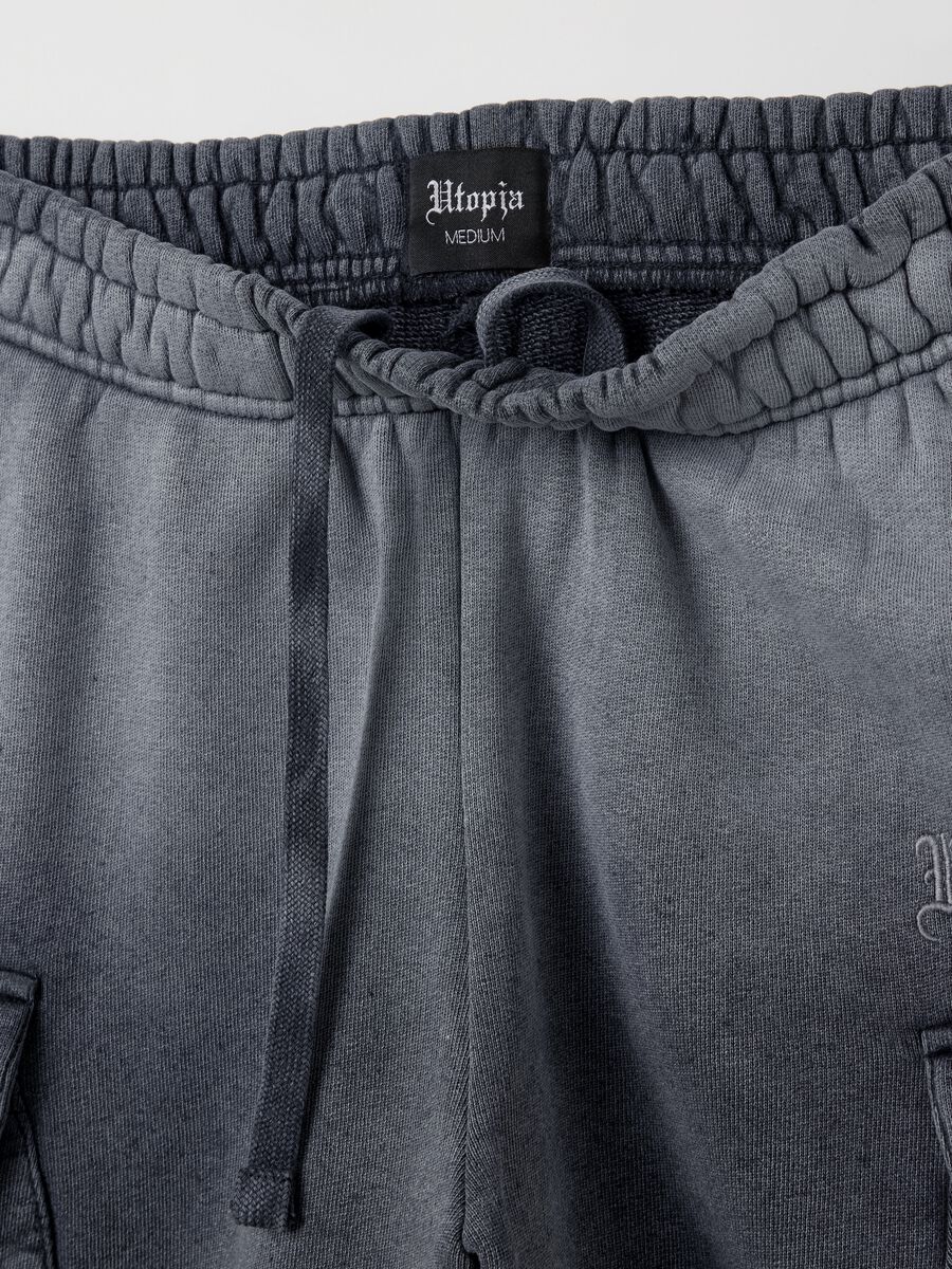 Sunfaded Cargo Sweat Shorts Vintage Grey_5