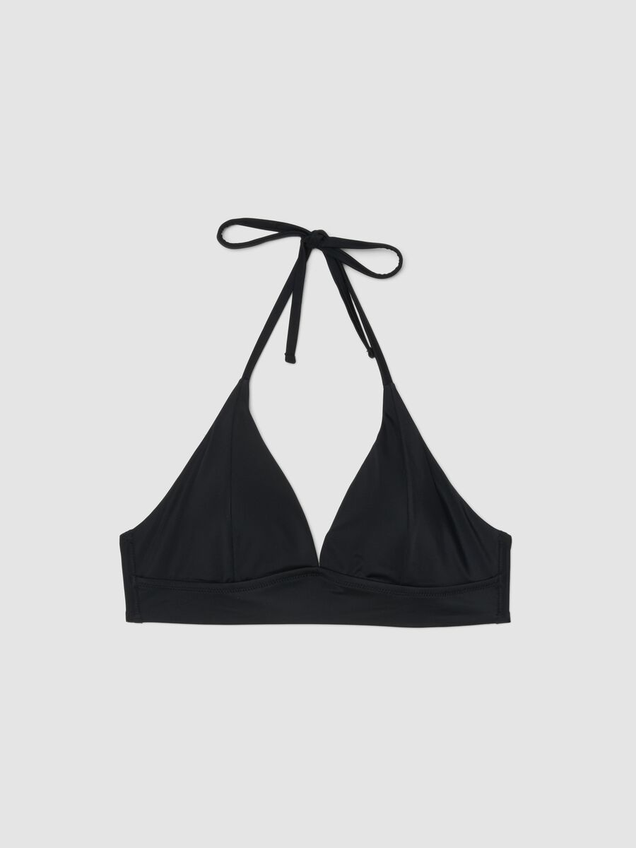 Top bikini elasticizzato nero con imbottitura removibile_0