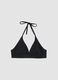 Black stretch bikini top with removable padding_0