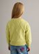 Maglione in puro cotone giallo da bambina regular fit con ricami floreali_1