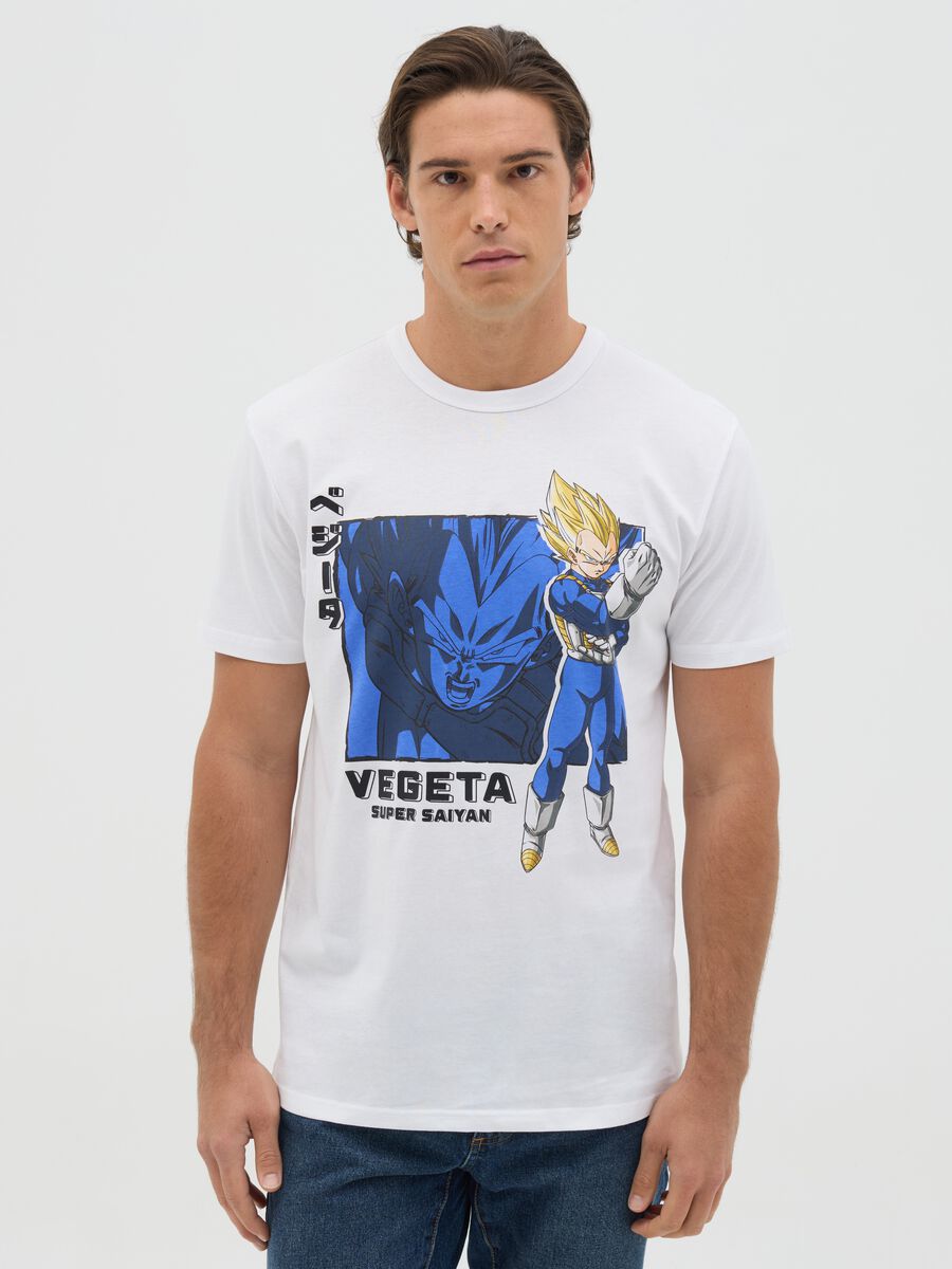 White T-shirt with Vegeta Super Sayian print_0