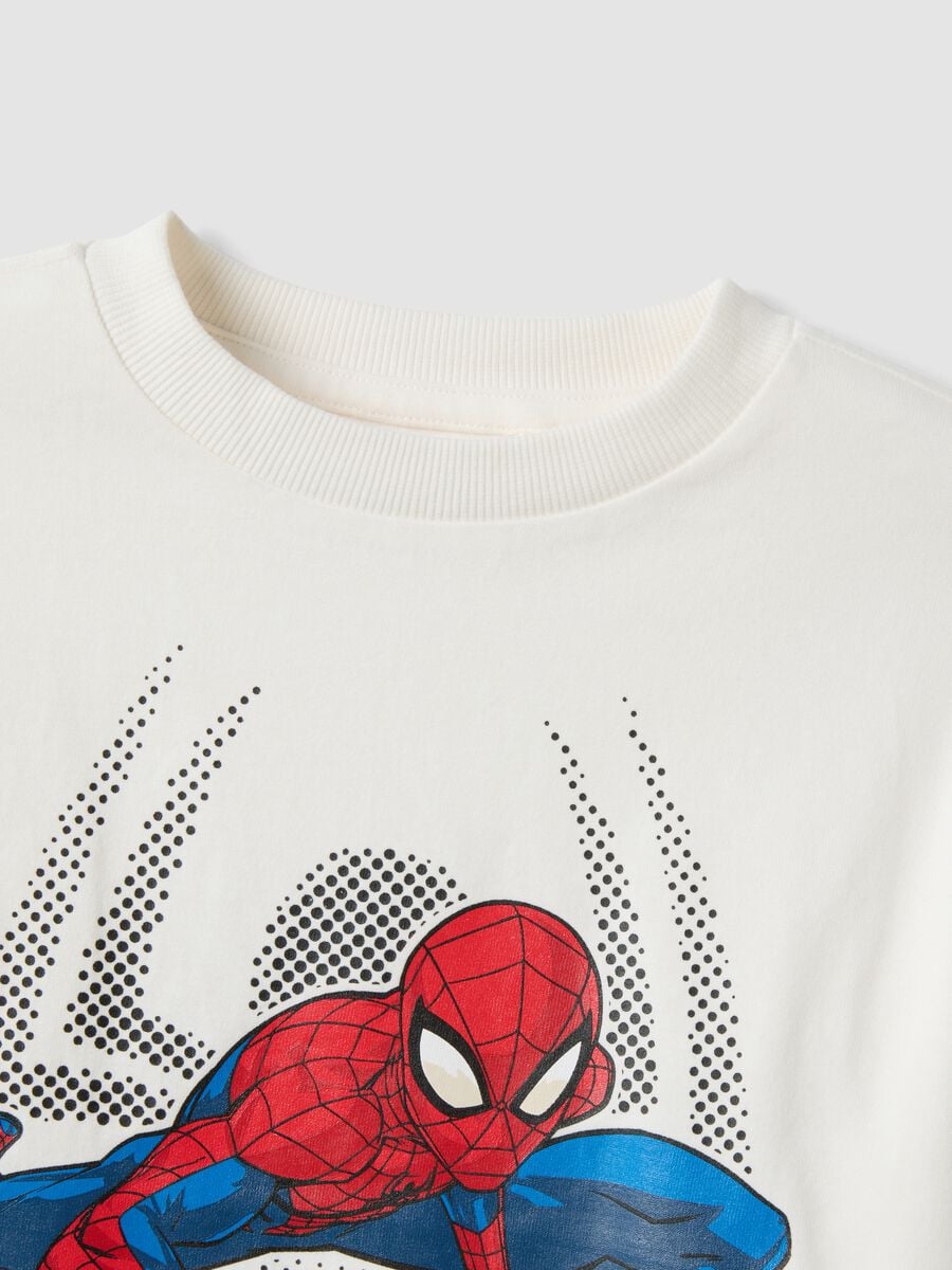 T-shirt bianca in puro cotone con girocollo Marvel Spider-Man_3