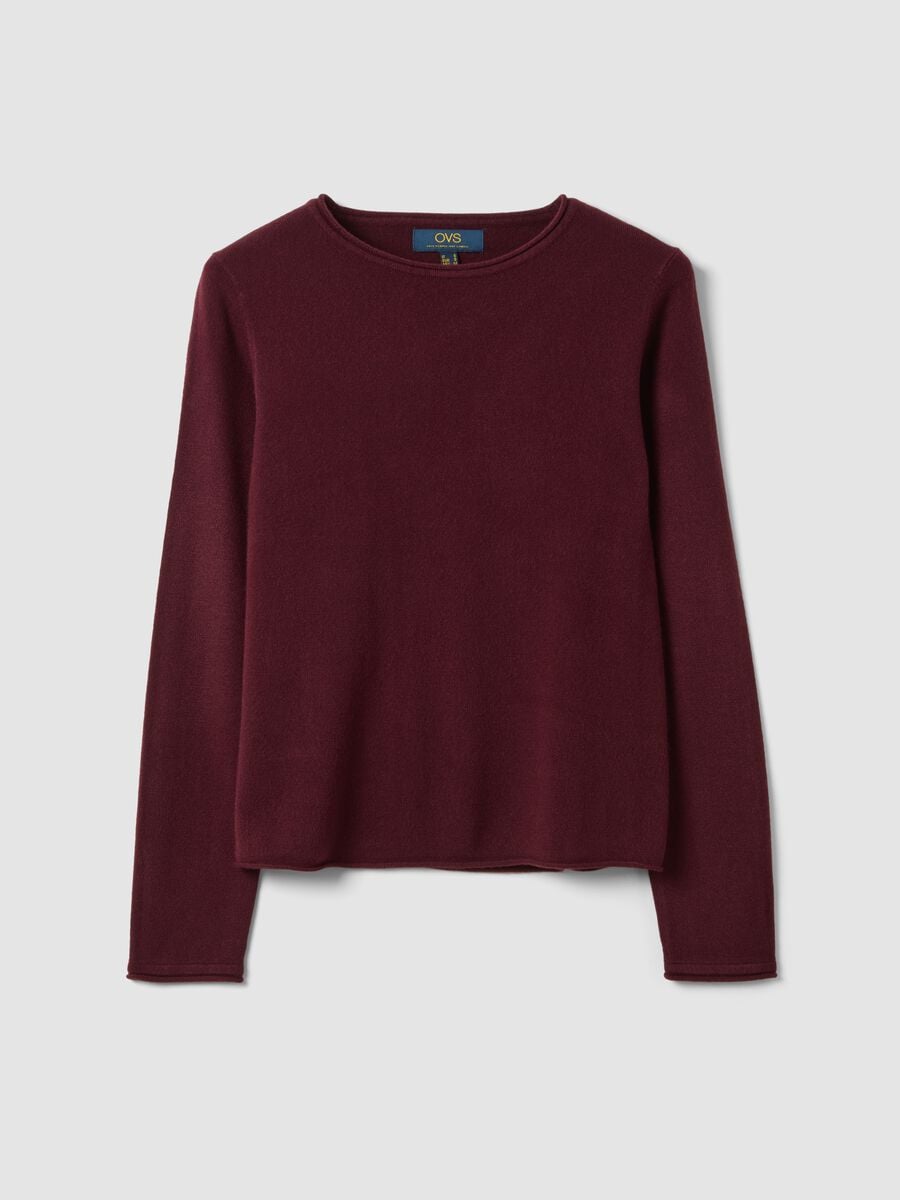 Maglia viola a maniche lunghe con girocollo_4